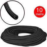 Mikasso Alüminyum Sineklik Teli Fitili Siyah 5mm Kapı Pencere Tül Sabitleme Lastik Contası -10 Metre Tül