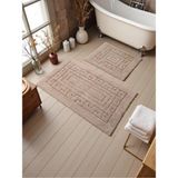 Mikasso Andaraa Pamuklu Banyo Paspas Takımı (60X100)(50X60)KAHVE+ Pamuk Polyester Kahverengi - Çok Renkli