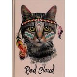 Mikasso Anımals / Red Cloud Cat Sert Kapak A5 Çizgili Defter 96 Yp Karton Düz Çizgili 100 Yaprak Belirtilmem - Çok Renkli