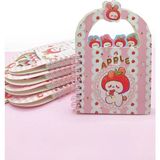 Mikasso Apple Elma Tavşan Ayraçlı A6 Not Defteri (10X15 Cm) - Çiçekli Tavşan Sert Spiralli Çizgili Küçük Boy - Çok Renkli