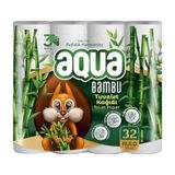 Mikasso Aqua Bambu 32’li Tuvalet Kağıdı 3 Katlı – Yumuşak ve Dayanıklı Bambu Özlü Bambu Beyaz - Çok Renkli