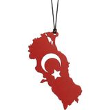 Mikasso Araç Içi Dikiz Aynası Süsü Türkiye Haritası 9x4 cm Kırmızı - Çok Renkli