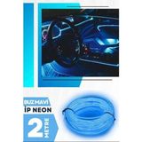 Mikasso Araç Içi Ip Neon LED 2 Metre Buz Mavisi - Çok Renkli