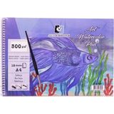 Mikasso Art Watercolour Pad A4 Spiralli Suluboya Defteri 300 gr 12 Yp Spiralli Beyaz A4 - Çok Renkli