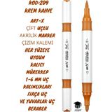 Mikasso Art-X Çift Uçlu Akrilik Marker Çizim Kalemi Her Yüzeye Uygun Kalıcı Mürekkep 1-6 mm Uç Kalınlıkları - Çok Renkli