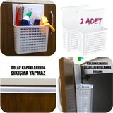 Mikasso Asılabilir Mutfak ve Banyo Dolap Içi Düzenleyici, Dolap Organizatörü, Dolap Sepeti Beyaz Plastik 25