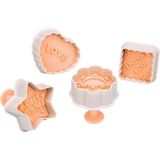 Mikasso Aşk Kurabiye Kalıbı Cookies- Love, Thank You, Best Wishes, Congrats Plastik Bej