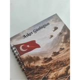 Mikasso Asker Günlüğü, Hatıra Defteri, Günlük Sert Spiralli Çizgisiz Orta Boy Çok Renkli Not Defteri A5 180