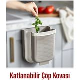 Mikasso Askılı Katlanabilir Banyo Mutfak Çöp Kovası - Tezgah Üstü Akordiyon Fonksiyonel Çöp Kovası 6 Lt Plas - Çok Renkli