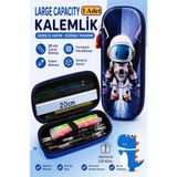 Mikasso Astronot Kabartmalı Bölmeli Kalemlik 1 Adet P-5953 Erkek Çocuk Okul Kalem Kutusu 3 Boyutlu Uzay Kari - Çok Renkli