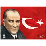 Mikasso Atatürk 25X35 15 Yaprak Spiralli Resim Defteri (308005) Karton Spiralli Çizgisiz Orta Boy Turuncu Re - Çok Renkli