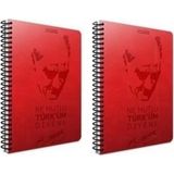 Mikasso Atatürk A4 120 Yaprak Kareli Sert Kapak Spiralli Defter Sert Spiralli Kareli 120 Yaprak Orta Boy Bey - Çok Renkli