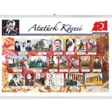 Mikasso Atatürk Köşesi Selefonlu Çıtalı (57*82) Sert Düz Çizgili Orta Boy Beyaz Okul Defterleri A4 Belirtilm - Çok Renkli