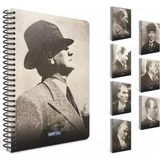 Mikasso Atatürk Sert Kapak 17X24 100 Kareli Karton Düz Kareli 100 Yaprak Orta Boy Siyah Okul Defterleri A5 - Çok Renkli
