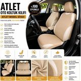 Mikasso Atlet Koltuk Kılıfı Set 5 Başlık Arka Ön Bej Pamuk - Polyester - Elastan Bej - Çok Renkli