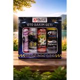 Mikasso Auto Deepen Yazlık Oto Bakım Seti 5X200ML, Lastik Parlatıcı, Kokpit Parlatıcı, Oto Kokusu - Çok Renkli