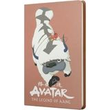 Mikasso Avatar Appa ve Aang Sert Kapak Butik Defter Puce Rengi Çizgisiz Karton Düz Çizgisiz Orta Boy Gri Not - Çok Renkli