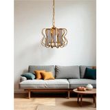 Mikasso Avize Antik Nehir Tekli Avize Gold – Altın Renkli, Kristal Tabut Taşlı, Modern Metal 1 E27 Altın Ant - Çok Renkli