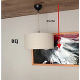 Mikasso Avize- Bej-Jüt Örgü Kablo- Yedek Başlık-Genç&çocuk Odası&salon&antre Kumaş 1 E27 Bej Salon / Oturma - Çok Renkli