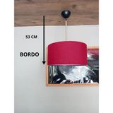 Mikasso Avize-Bordo- Jüt Örgü Kablo- Genç & Yatak Odası- Salon Kumaş 1 E27 Bordo Salon / Oturma Odası - Çok Renkli