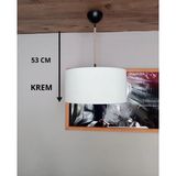 Mikasso Avize- Krem-Bohem-Jüt Örgü Kablo- Yedek Başlık-Genç&çocuk Odası&salon&antre Kumaş 1 E27 Krem Salon / - Çok Renkli