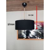 Mikasso Avize-Siyah-Jüt Örgü Kablo-Genç& Yatak Odası-Salon Kumaş 1 E27 Siyah Salon / Oturma Odası - Çok Renkli