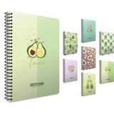 Mikasso Avocado Karton Kapak Spiralli Not Defteri A6 80 Yaprak Çizgili (5997) Karton Spiralli Çizgili Küçük - Çok Renkli
