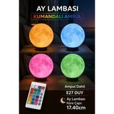 Mikasso Ay Lambası Kumandalı Rgb Renk Değiştiren Gece Lambası 17.4 cm E27 Ampul Dahil Çok Renkli Belirtilmem