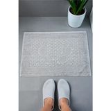 Mikasso Ayak Izi Desenli 2li Ayak Havlusu - 50X70 cm - Su Emici Banyo Paspası Seti - Gri %100 Pamuk Gri - Çok Renkli