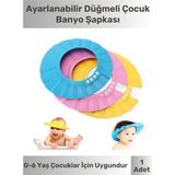 Mikasso Ayarlanabilir Düğmeli Bebek Duş Başlığı Çocuk Küvet Göze Su Kaçırmayan Unisex 2'li Banyo Şapka Seti - Çok Renkli