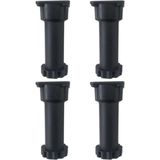 Mikasso Ayarlanabilir Plastik Mutfak Dolap Tezgah Baza Ayağı 12-17 cm Siyah (4 Adet) Siyah