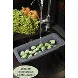 Mikasso Ayarlanabilir Sürgüü Lavabo Süzgeci, Meyve Sebze Yıkama ve Kurutmalık / Gri Plastik