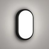 Mikasso Aydos 20W IP65 Oval Siyah LED Tavan ve Duvar Lambası | 6500K Beyaz Işık | Su Geçirmez Banyo Bahçe Ay - Çok Renkli