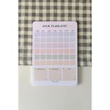 Mikasso Aylık Planlayıcı - Memopad, Bloknot, Defter, Not Kağıdı Yumuşak Düz Renkli 50 Yaprak Orta Boy Pembe - Çok Renkli
