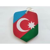 Mikasso Azerbaycan Bayrağı Vantuzlu Cam Süsü (10X7,5CM) Azerbaycan Dekor Levha, Asma Süs - Çok Renkli
