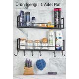 Mikasso Baharatlık ve Banyo Metal Düzenleyici Raf Metal Siyah - Çok Renkli