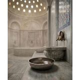 Mikasso Bakır Hamam Tası 20 cm Osmanlı Hanedan Hamam Tası Gümüş Nakışlı Hamam Tası Lüx Hamam Tası Metal Gümü - Çok Renkli