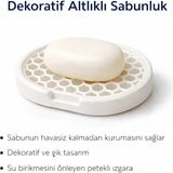 Mikasso Bal Peteği Hazneli Katı Sabunluk Plastik Beyaz - Çok Renkli