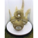 Mikasso Balle Gold Hasır Avize Top Başlık Kumaş 1 E27 Altın Salon / Oturma Odası - Çok Renkli