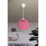 Mikasso Balle Pembe Sarkıt Top Avize Beyaz Kablo Ahşap 1 E27 Pembe Salon / Oturma Odası - Çok Renkli