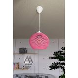 Mikasso Balle Pembe Sarkıt Top Avize Beyaz Kablo Halat 1 E27 Pembe Salon / Oturma Odası - Çok Renkli