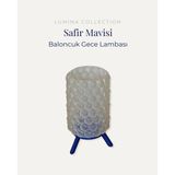 Mikasso Baloncuk Gece Lambası Safir Mavisi Renk Modern Dekoratif Abajur Tripod Ayakl Masa Lamba Korıxalumina - Çok Renkli