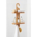 Mikasso Bambu Banyo Düzenleyici Organizer Banyo Köşeliği, Şampuanlık Ahşap Bej - Çok Renkli