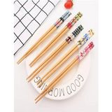 Mikasso Bambu Chopstick 10 Lu Desenli Yıkanabilir Çin Suşi Ramen Noodle Yemek Çubuğu Bambu Çok Renkli