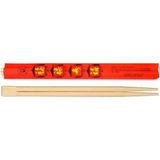Mikasso Bambu Chopstick - 24 cm Kılıflı 5 Adet Tek Kullanımlık Bambu Kırmızı
