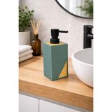 Mikasso Bambu Detaylı 300 ml Sıvı Sabunluk Modern Tasarım Mutfak & Banyo Için Şık Sabun Dispenseri Plastik Y - Çok Renkli