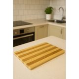 Mikasso Bambu Kesim Panosu - Bambu Kesim Tahtası 30 cm x 20 cm Kesme Tahtası Bambu Bej