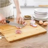 Mikasso Bambu Kesme Tahtası Metal Saplı Et Sebze Ekmek Sunum Tahtası 30 x 20 cm Bambu Kahverengi