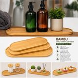 Mikasso Bambu Oval Sunum Tabağı Büyük Boy – 16X45 cm Doğal Ahşap Servis Bambu Bej Gıda ile Temas Güvenlidir. - Çok Renkli