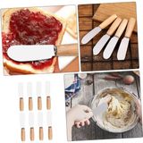Mikasso Bambu Saplı Lüx 6 Adet Tereyağı Bal Reçel Bıçağı 12 Cm. Çelik Metalik